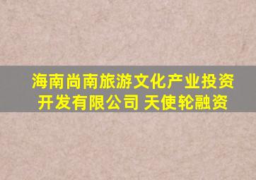 海南尚南旅游文化产业投资开发有限公司 天使轮融资